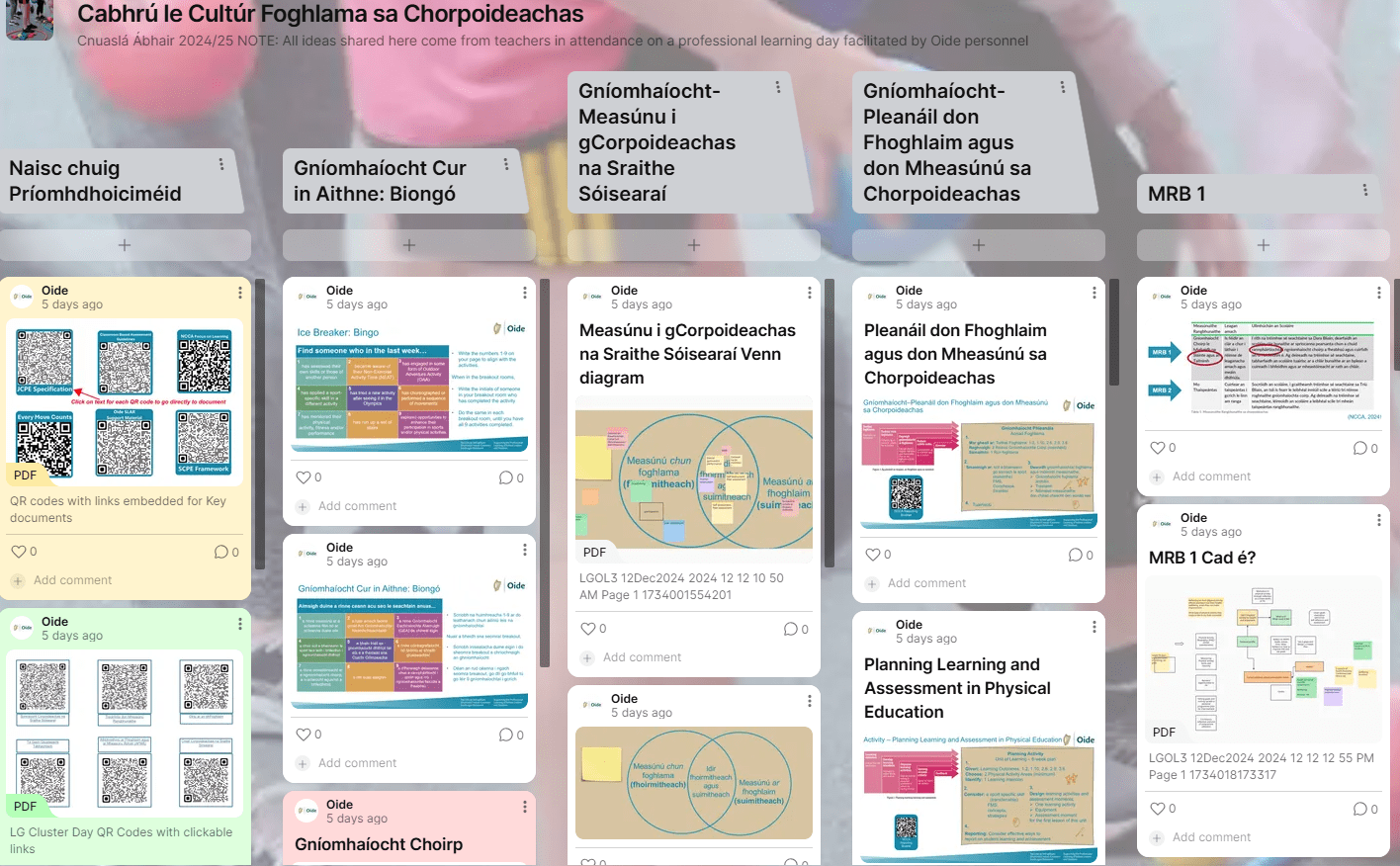 Leagan Gaeilge padlet