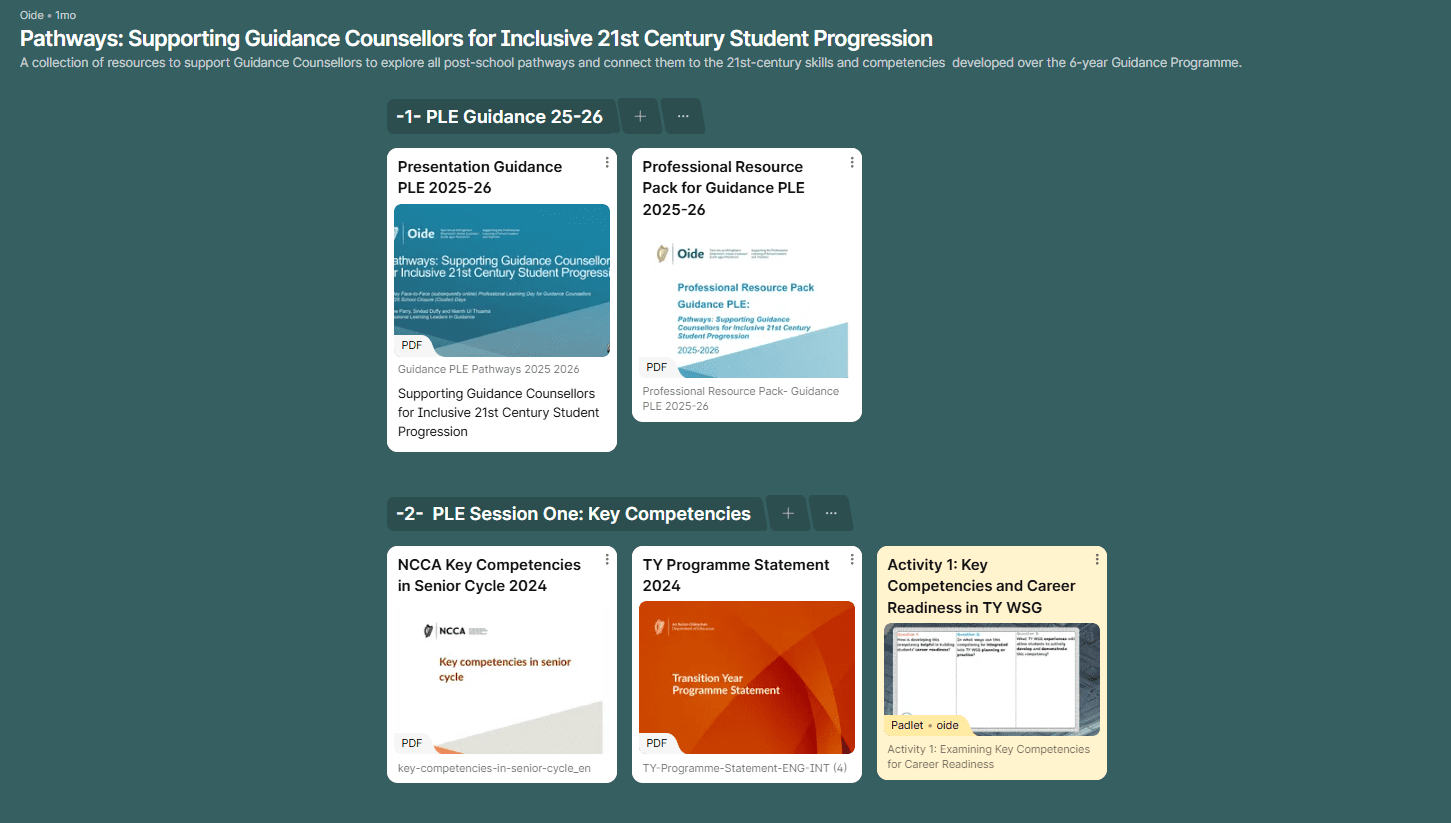 Whole School Guidance Padlet