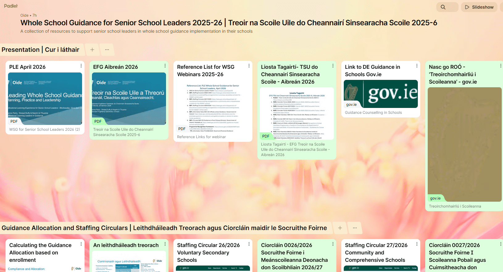 Padlet Ionchuimsiú i dTreoir