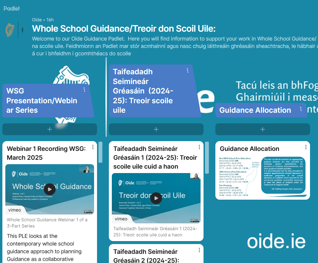 Padlet Ionchuimsiú i dTreoir