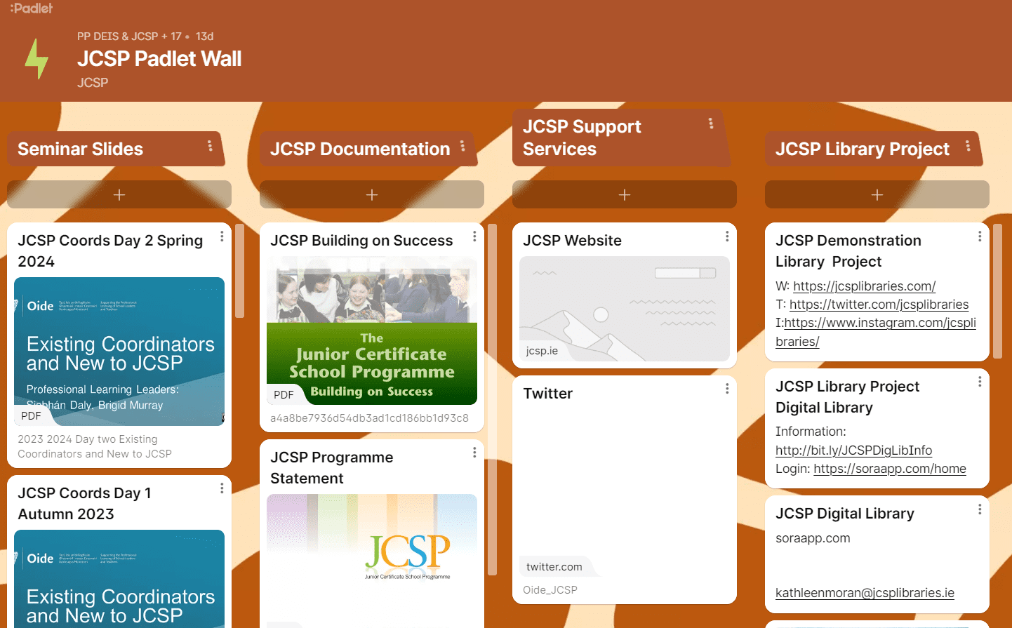 JCSP Padlet Wall