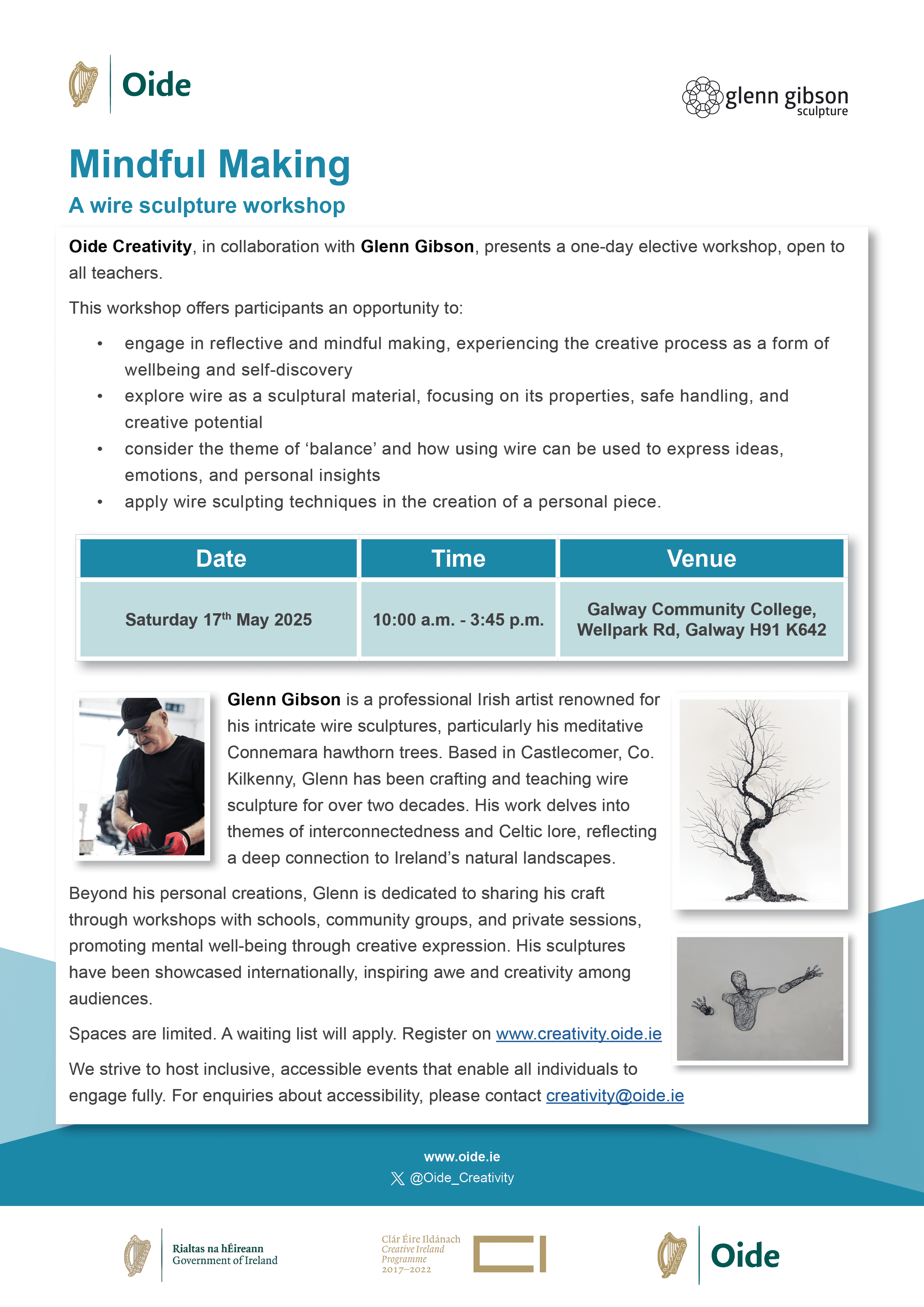 Mindful Making A wire sculpture workshop May 2025a