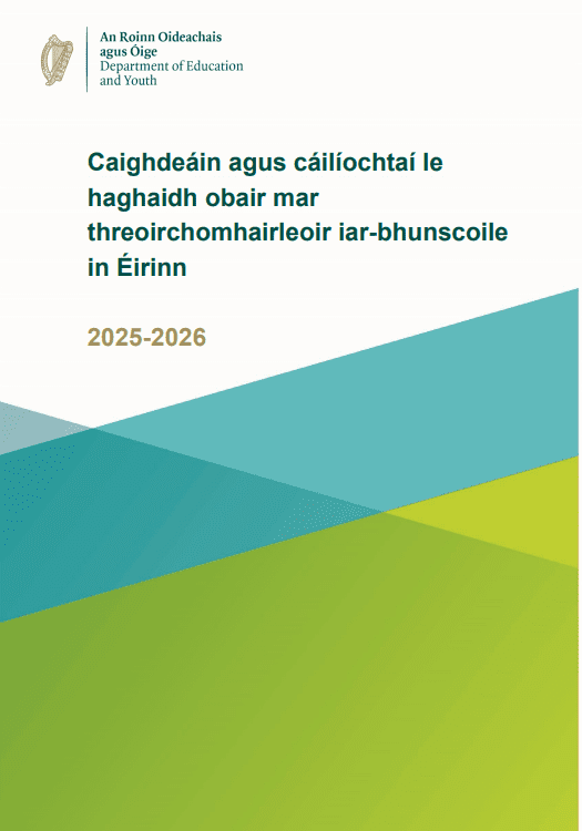 Caighdeáin agus cáilíochtaí le haghaidh obair mar threoirchomhairleoir iar bhunscoile in éirinn