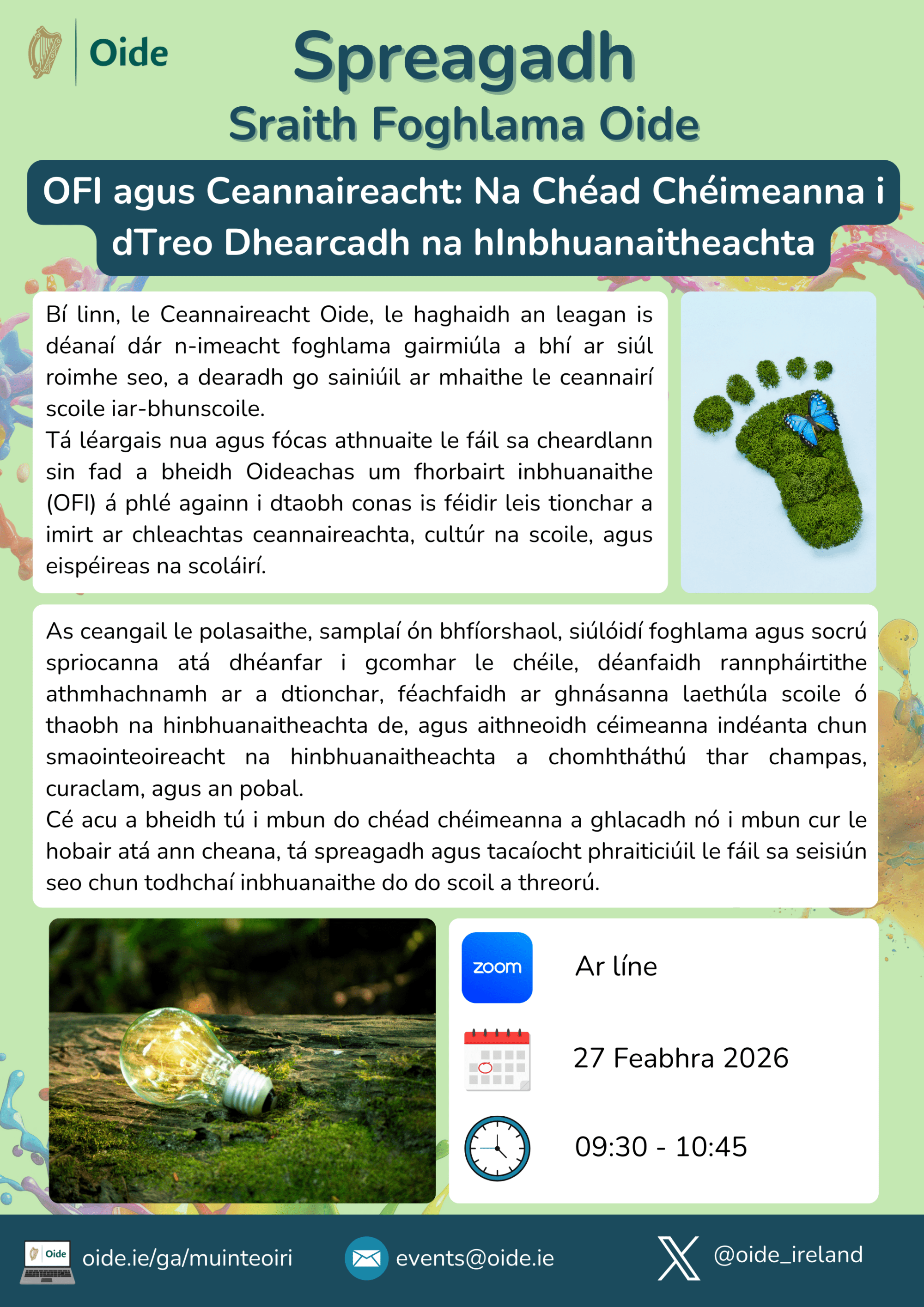 OFI agus Ceannaireacht Na Chéad Chéimeanna i dTreo Dhearcadh na hInbhuanaitheachta