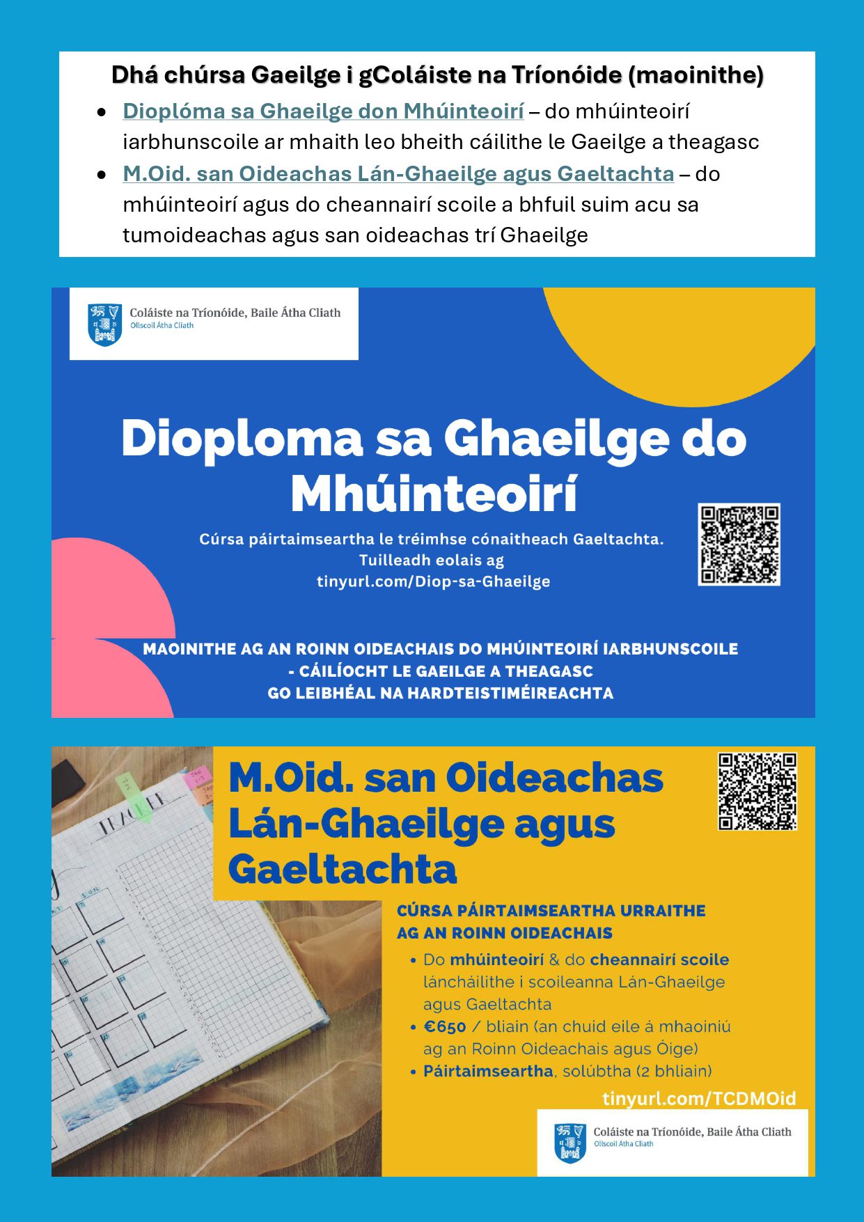 Diop agus MOid TCD